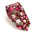 Cravatta Stretta Fiori Bordeaux