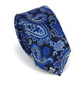 Cravatta Stretta Paisley Blu