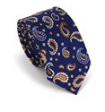 Cravatta Stretta Paisley Blu Navy