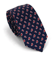 Cravatta Stretta Paisley Blu Navy e Rosso