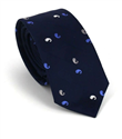 Cravatta Stretta Paisley Blu Scuro