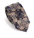 Cravatta Stretta Paisley Blu e Oro