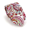 Cravatta Stretta Paisley Bianca e Rossa