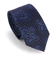 Cravatta stretta Paisley celeste e marrone