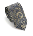 Cravatta Stretta Paisley Grigia