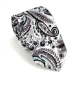 Cravatta Stretta Paisley Nera e Bianca