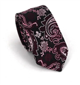 Cravatta Stretta Paisley Rosso Bordeaux