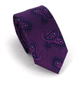 Cravatta Stretta Paisley Viola e Blu