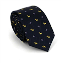 Cravatta Slim con Stampa a Pois Blu Navy