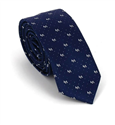 Cravatta Slim a Pois Blu Navy e Bianca