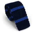 Cravatta a pois blu a righe blu