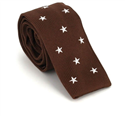 Cravatta a pois stelle marrone