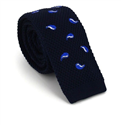Cravatta a pois Paisley blu scuro