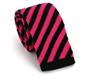 Cravatta a righe diagonali nera e rosa