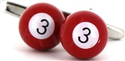 Gemelli da biliardo rosso a forma di palline 3