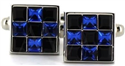 Gemelli Quadrati con Cristalli Blu I