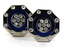 Gemelli smaltati blu con brillanti