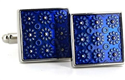 Gemelli smaltati floreali blu