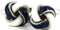 Gemelli Nodi Bianchi e Blu Navy