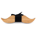 Papillon in Bambù con Baffi e Cuoio