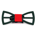 Papillon in Bambù Vuoto Verde con Cordino Rosso