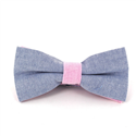 Papillon liscio Oxford Blu e Rosa