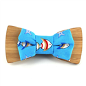 Papillon in Legno Tessuto Pesci