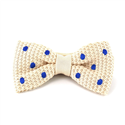Papillon a pois beige con pois blu