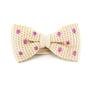 Papillon a pois beige con pois lilla
