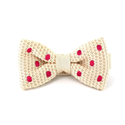 Papillon a pois beige con pois magenta