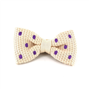 Papillon a pois beige con pois viola