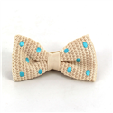 Papillon a pois beige con pois turchese