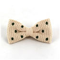 Papillon a pois beige con pois verde scuro