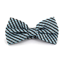 Papillon a righe brillante turchese e grigio