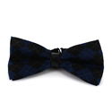 Papillon a rombi in pelle blu e nera