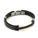 Bracciale in Acciaio e Gomma Nera I