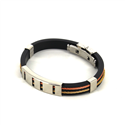 Bracciale in Acciaio e Gomma Nero e Dorato
