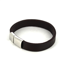 Bracciale in Acciaio e Pelle Marrone