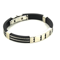 Bracciale con Corda in Acciaio e Gomma Nera I