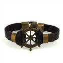 Bracciale in pelle marrone con timone