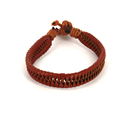 Bracciale in Pelle Intrecciata Marrone Chiaro