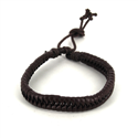 Bracciale in Pelle Intrecciata Marrone Scuro