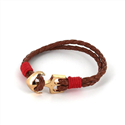 Bracciale intrecciato in pelle con ancora