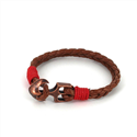 Bracciale intrecciato in pelle con ancora