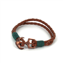 Bracciale intrecciato in pelle con ancora