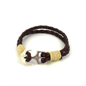 Bracciale intrecciato in pelle con ancora