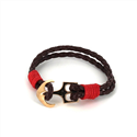 Bracciale intrecciato in pelle con ancora