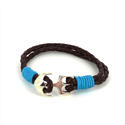 Bracciale intrecciato in pelle con ancora