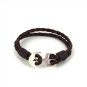 Bracciale intrecciato in pelle con ancora