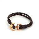 Bracciale intrecciato in pelle con ancora